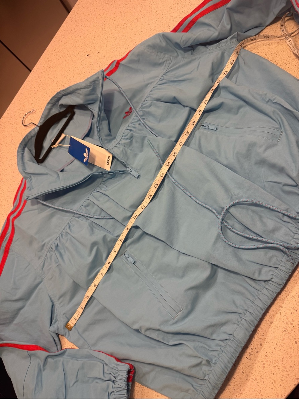 adidas Originals × ASOS Women’s XL Blue over the head track jacket in blue - Picture 8 of 9